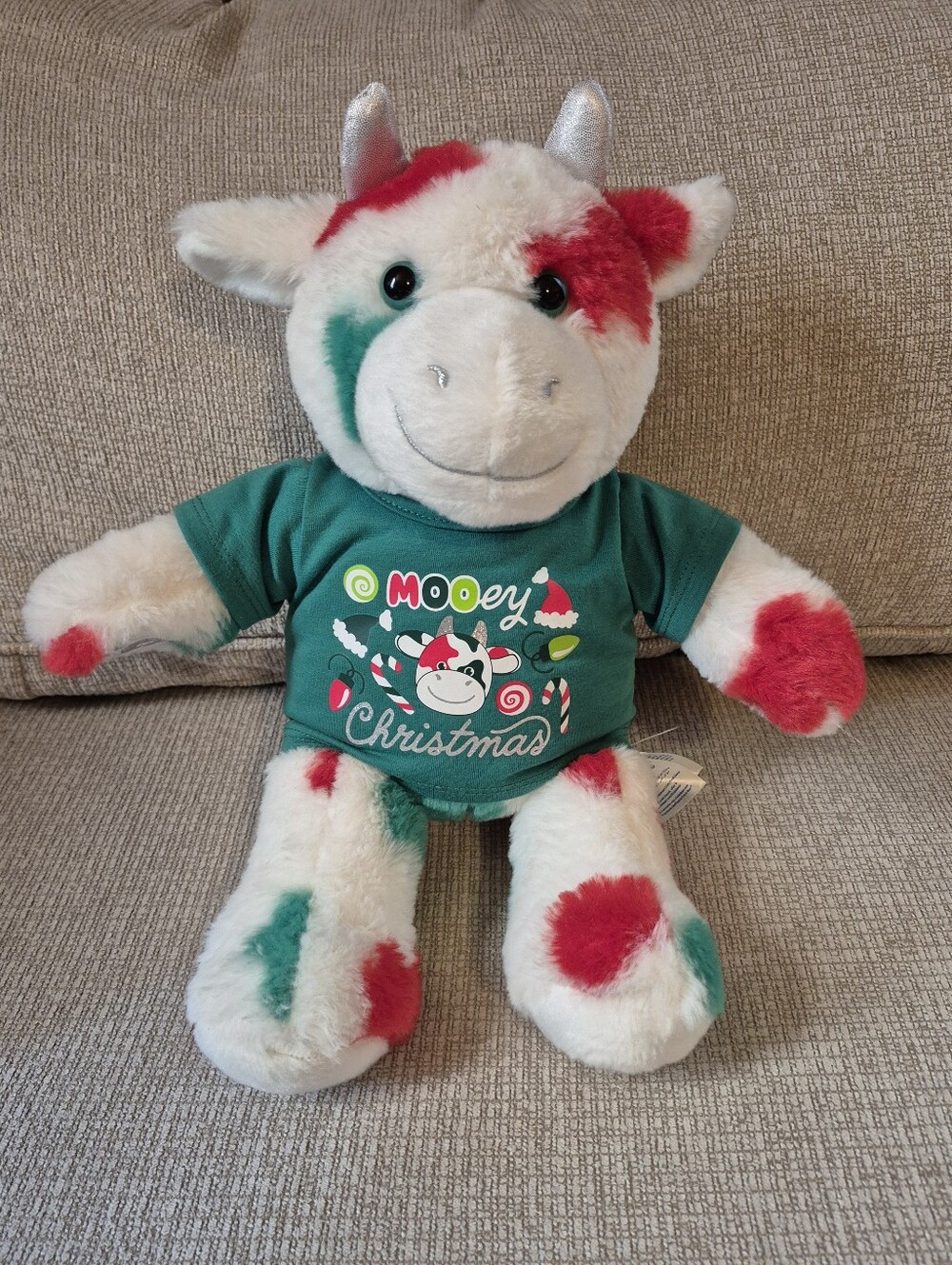 Build A Bear Christmas Cow Mooey Christmas T-Shirt 16"